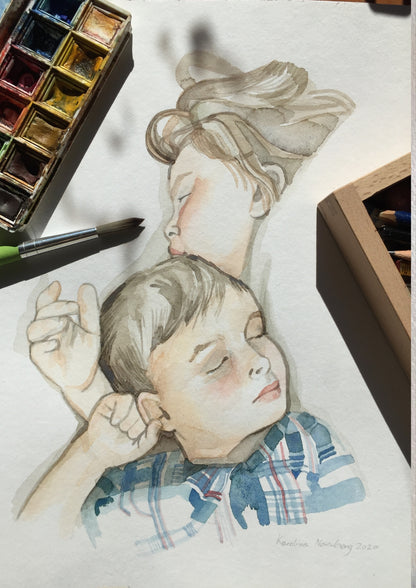 Ritratto ad Acquerello Personalizzato | Custom Watercolor Portrait – Arte Unica e Intima